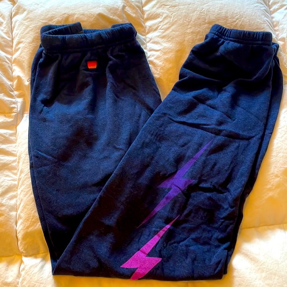 Aviator Nation Pants - NWT AviatorNation boltfade sweatpants-navy pink purple - Women’s M